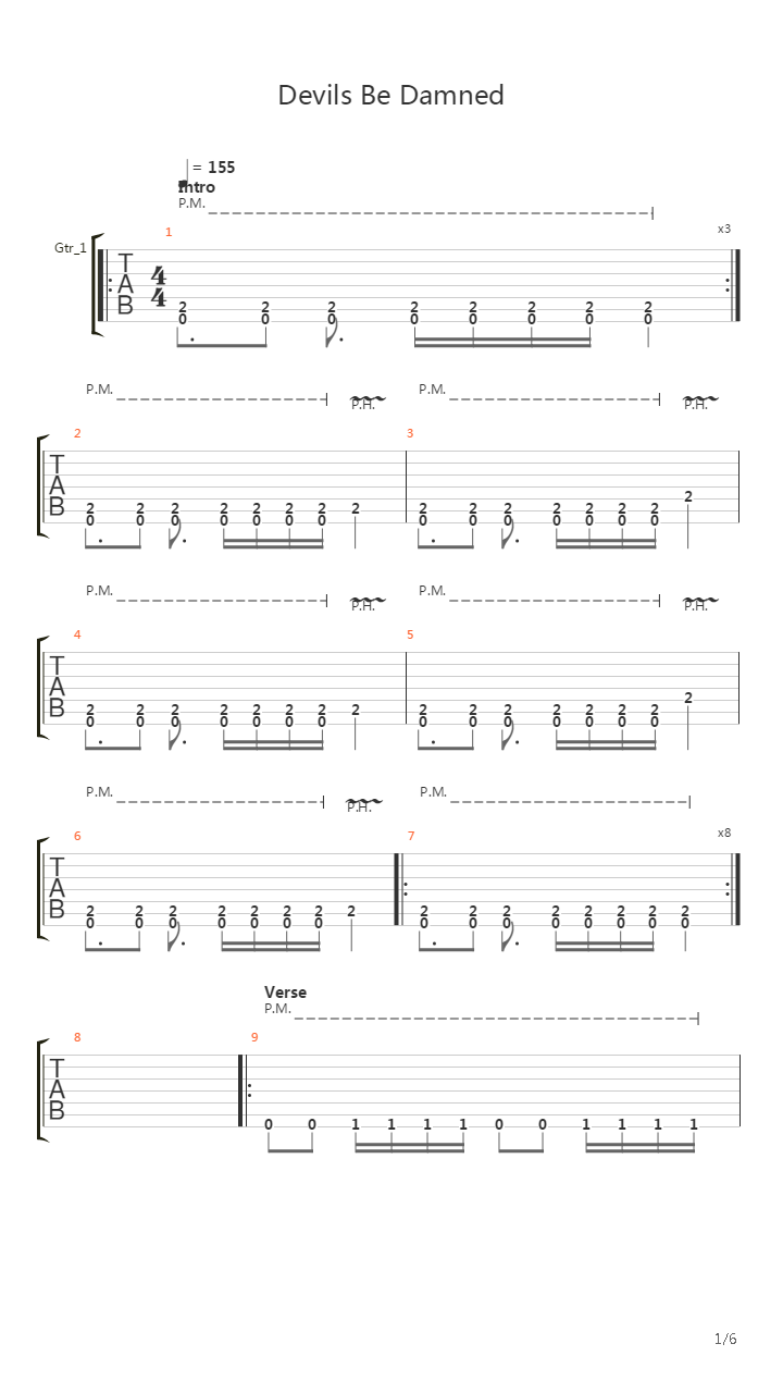 Devils Be Damned吉他谱