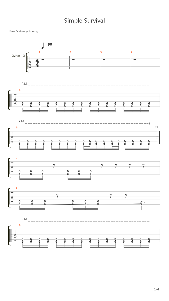 Simple Survival吉他谱