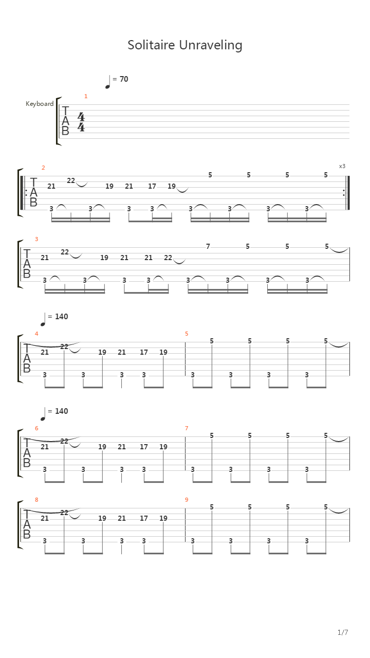 Solitaire Unraveling吉他谱