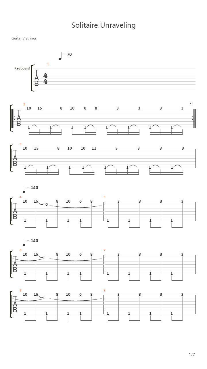 Solitaire Unraveling吉他谱