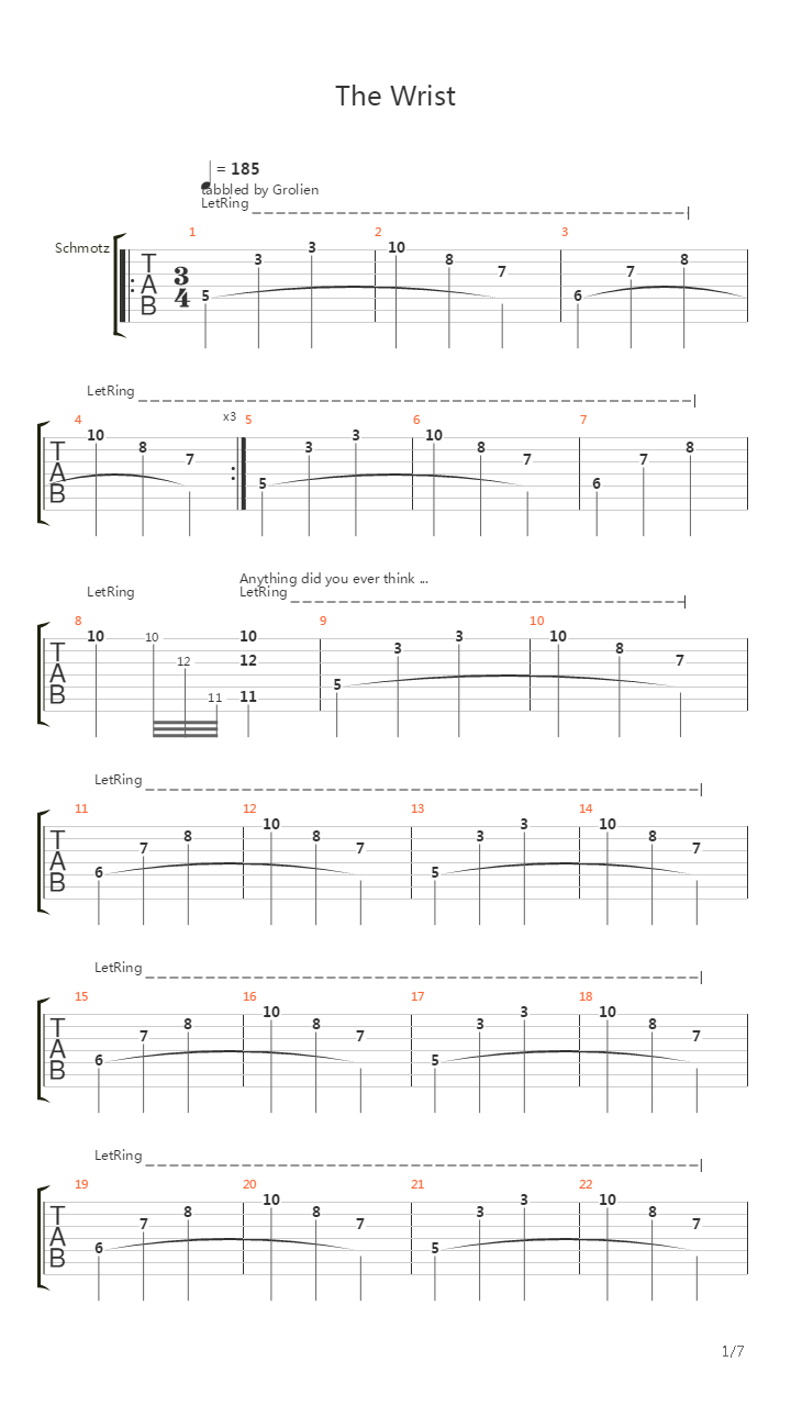 The Wrist吉他谱