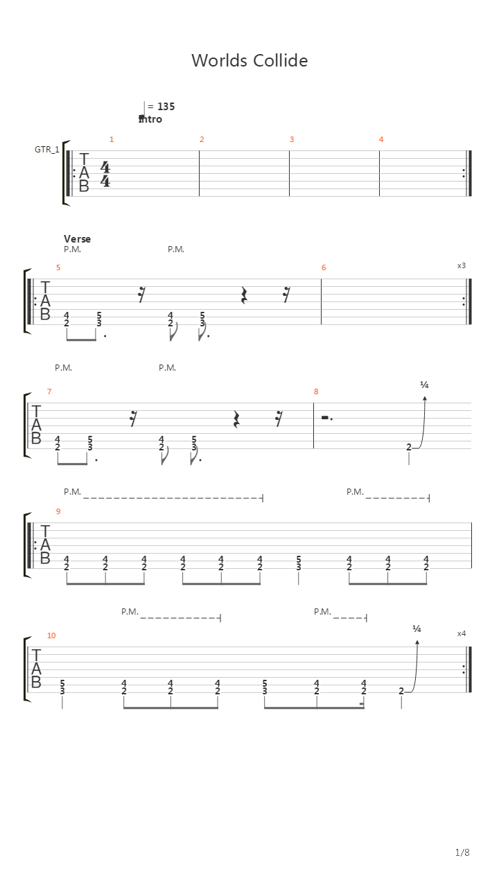 Worlds Collide吉他谱