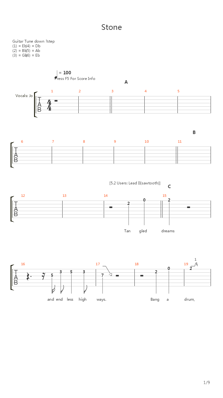 Stone吉他谱