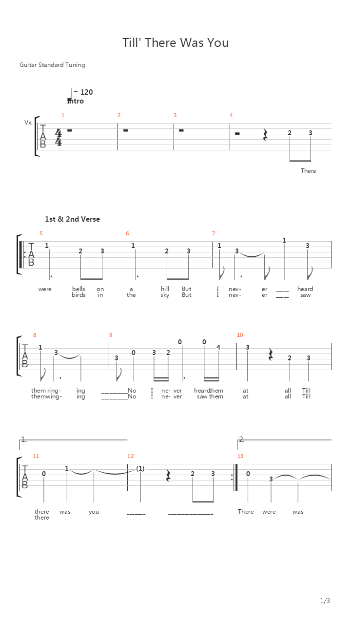 Till There Was You Live吉他谱