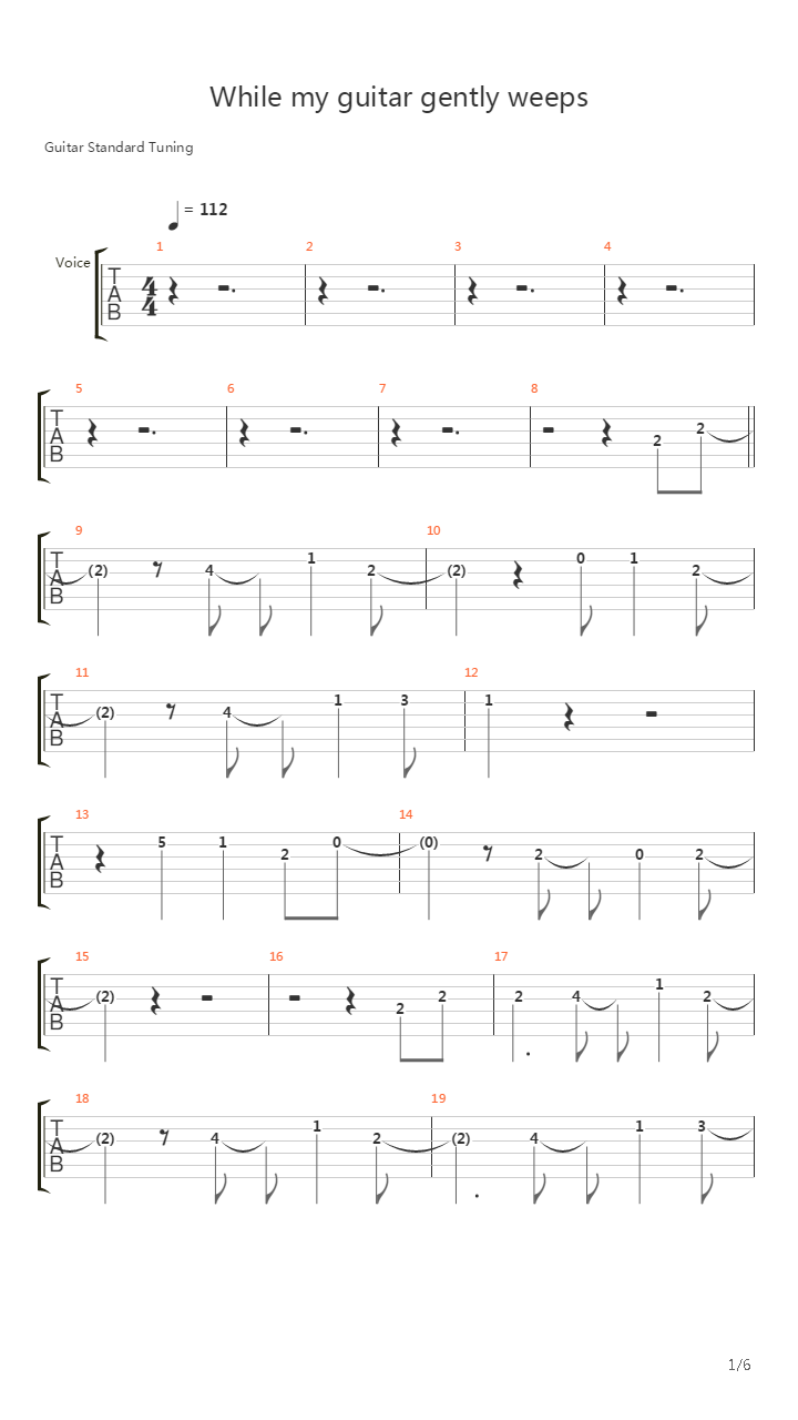 While My Guitar Gently Weeps吉他谱