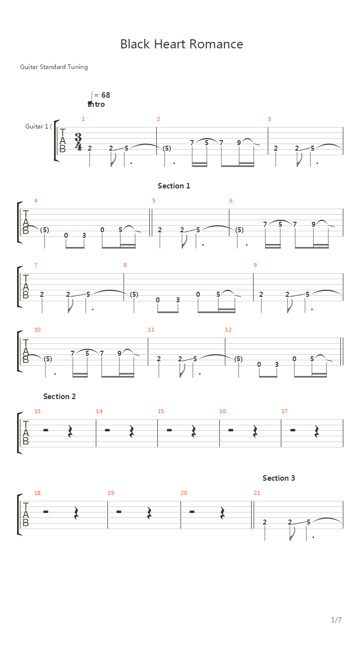 Black Heart Romance吉他谱