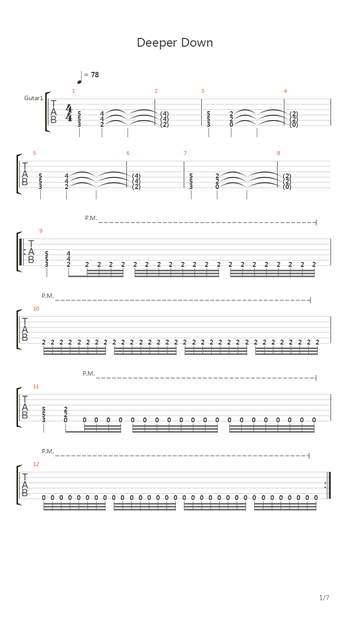 Deeper Down吉他谱