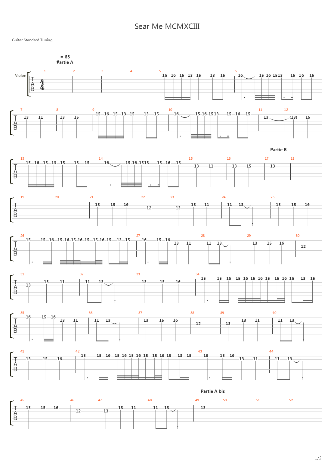 Sear Me Mcmxciii吉他谱