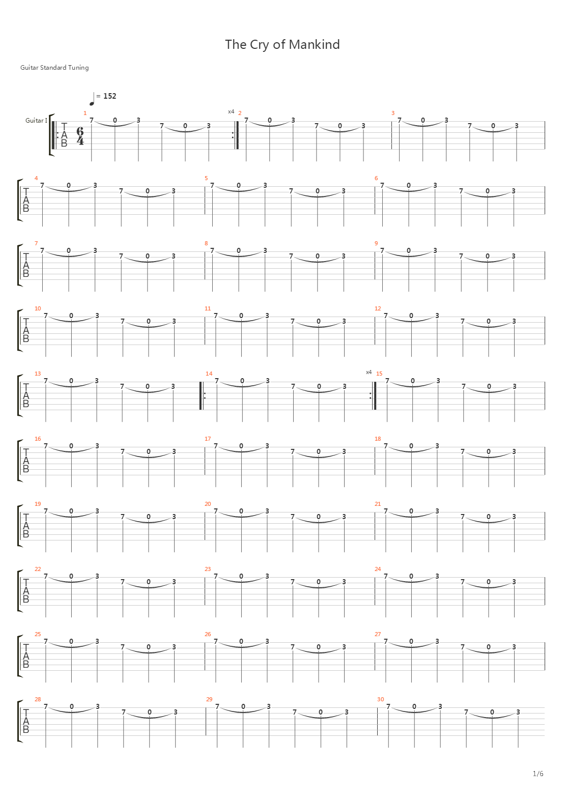 The Cry Of Mankind吉他谱