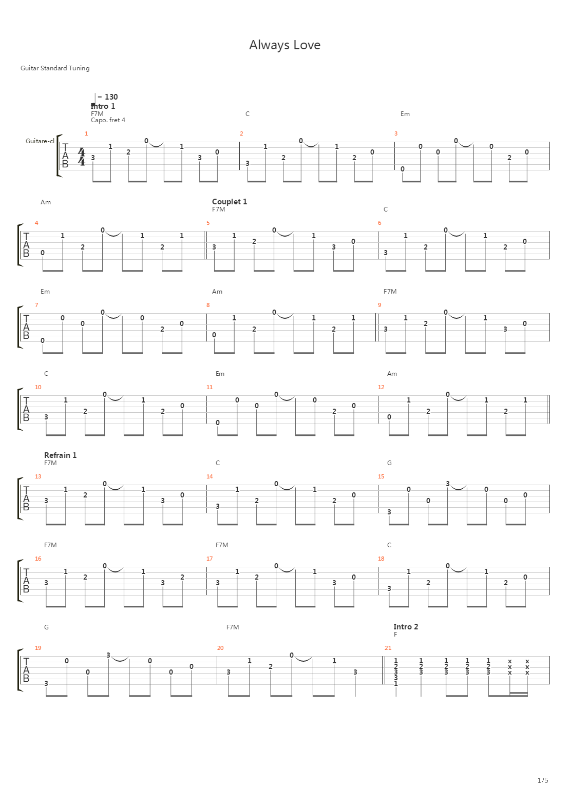 Always Love吉他谱