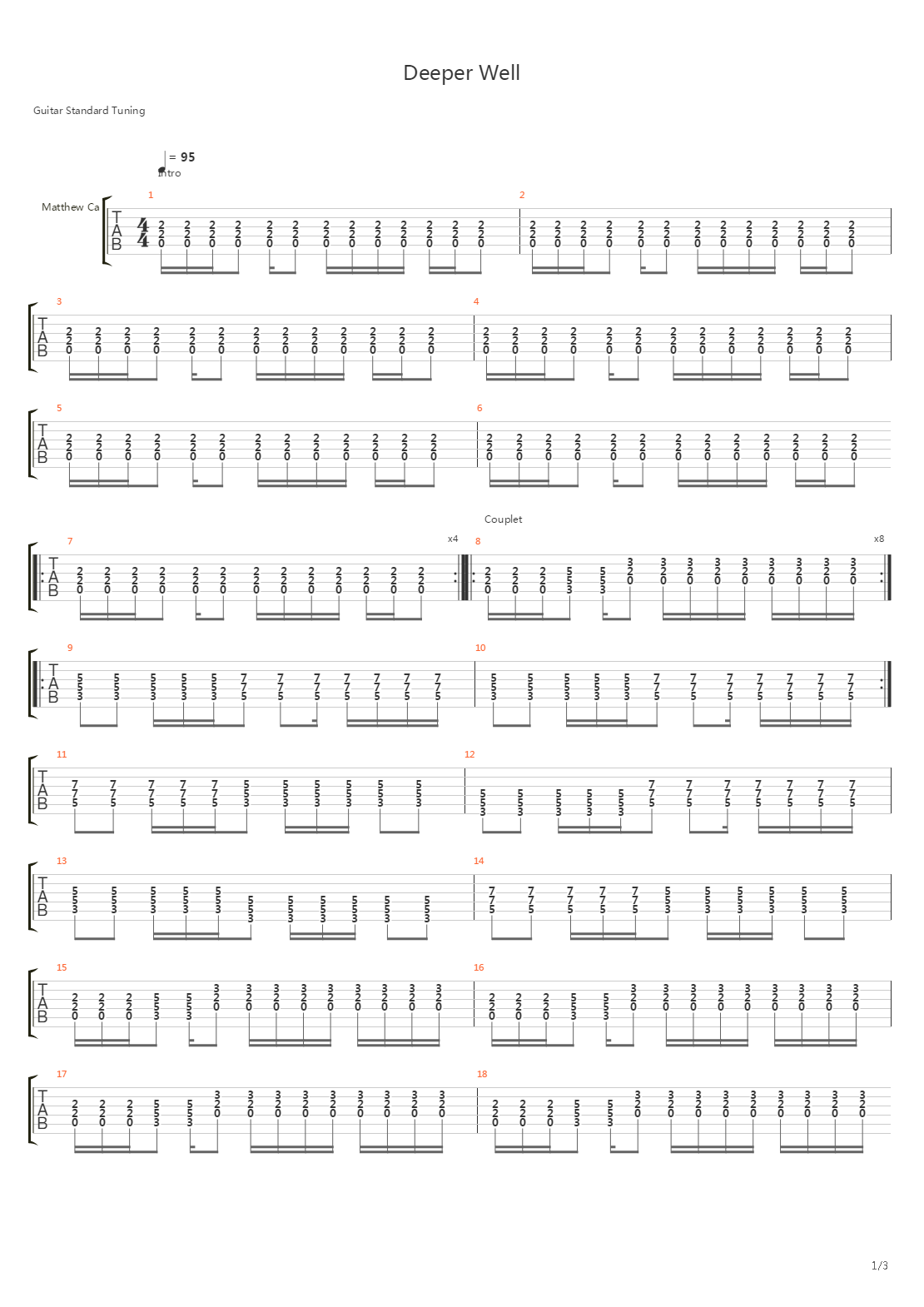 Deeper Well吉他谱