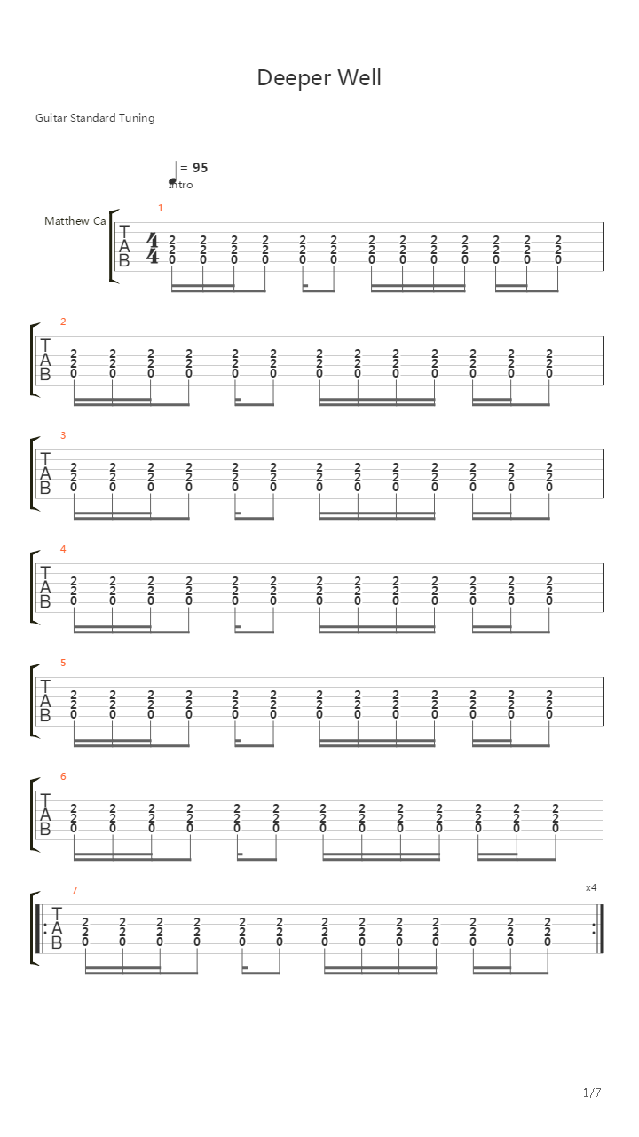 Deeper Well吉他谱