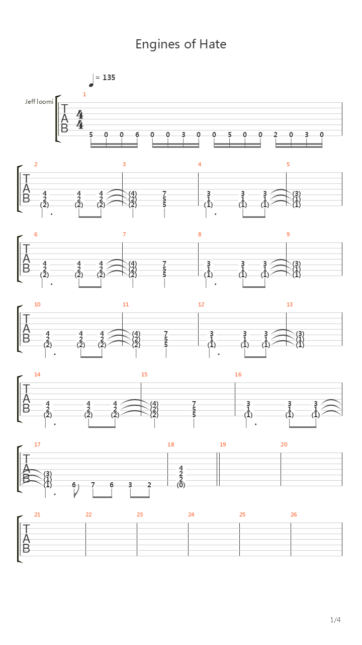 Engines Of Hate吉他谱