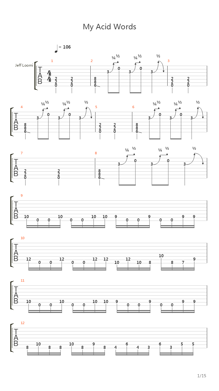 My Acid Words吉他谱