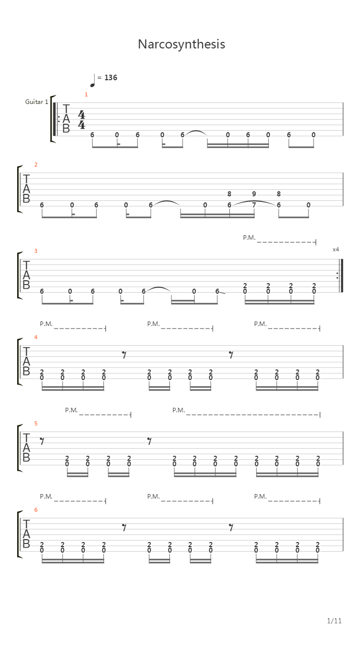 Narcosynthesis吉他谱