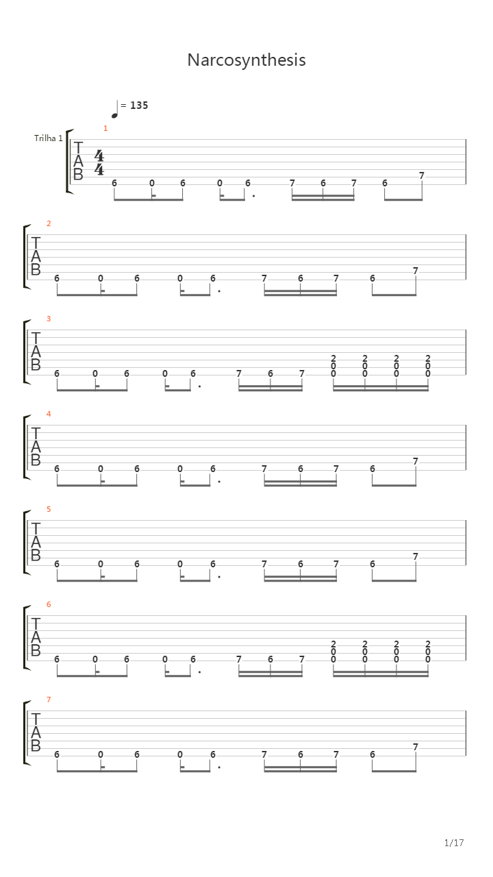 Narcosynthesis吉他谱