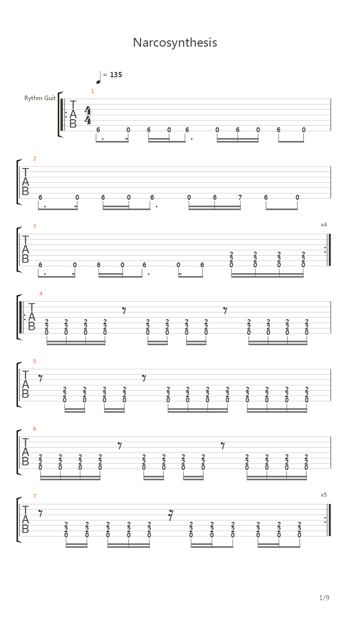 Narcosynthesis吉他谱