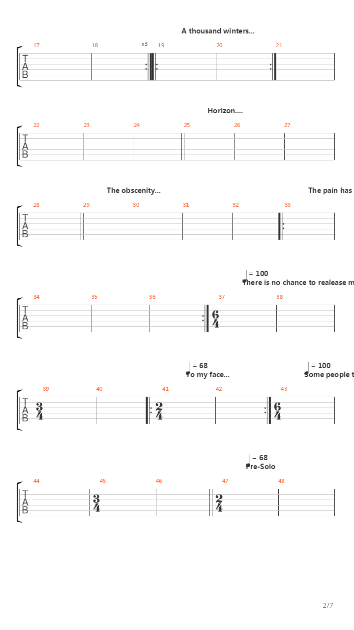 Psalm Of Lydia吉他谱