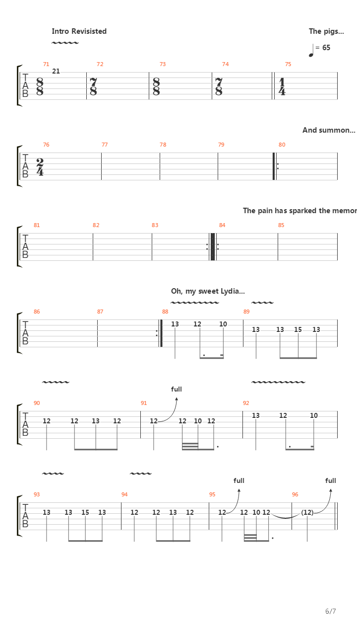 Psalm Of Lydia吉他谱