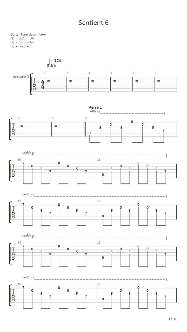 Sentient 6吉他谱