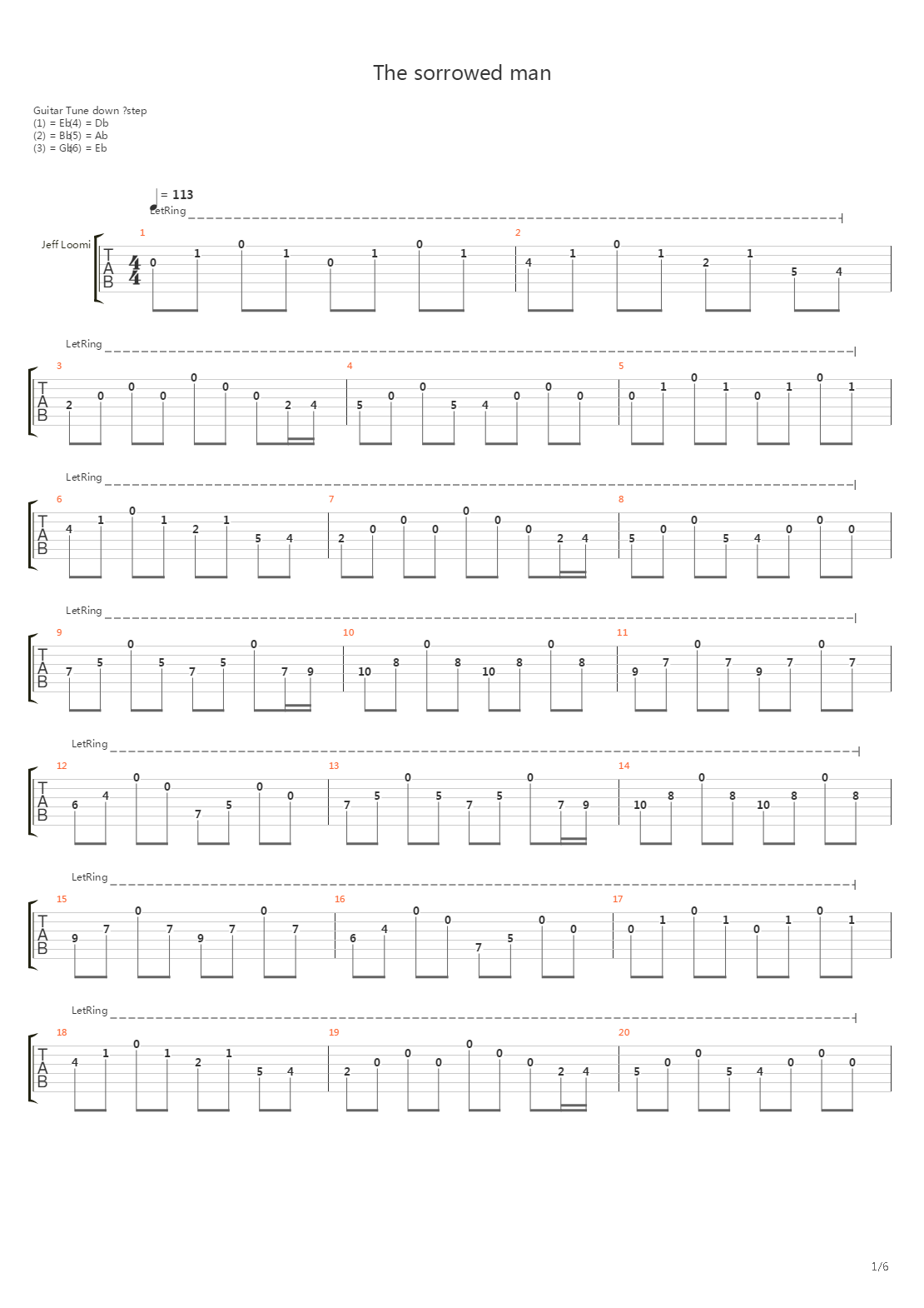 The Sorrowed Man吉他谱