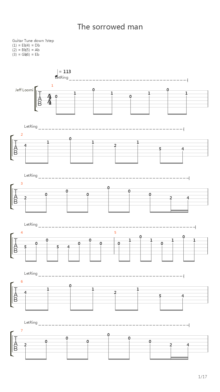 The Sorrowed Man吉他谱