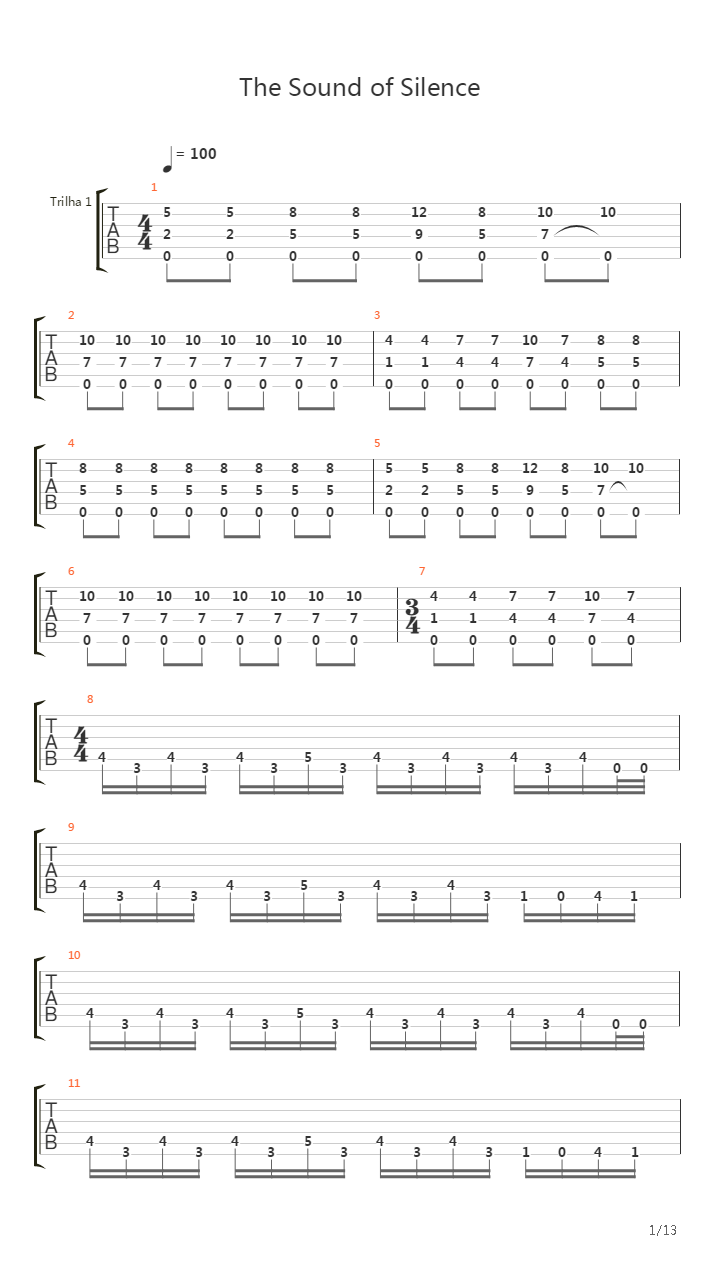 The Sound Of Silence吉他谱