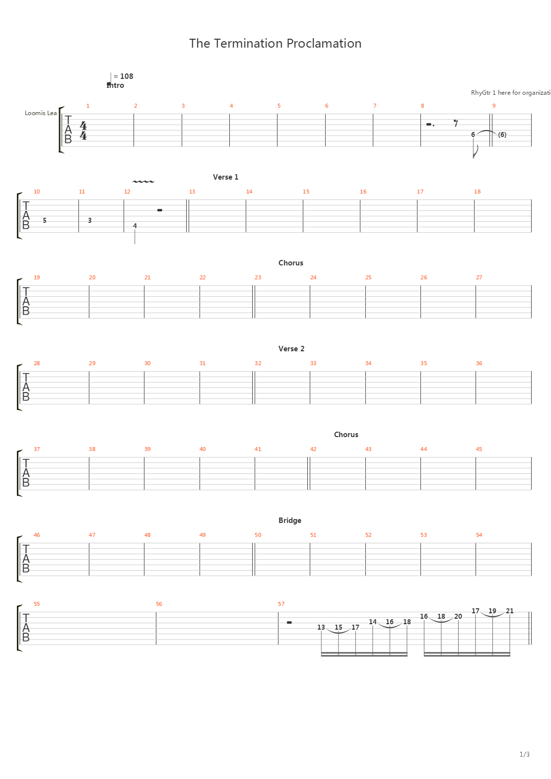 The Termination Proclamation吉他谱