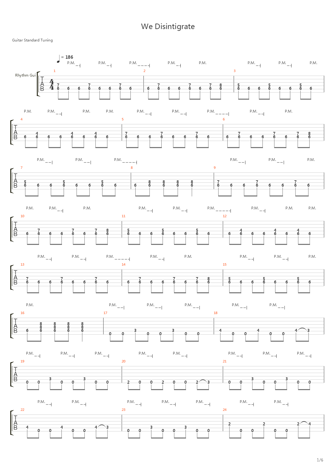 We Disintegrate吉他谱
