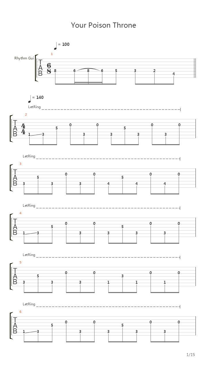 Your Poison Throne吉他谱