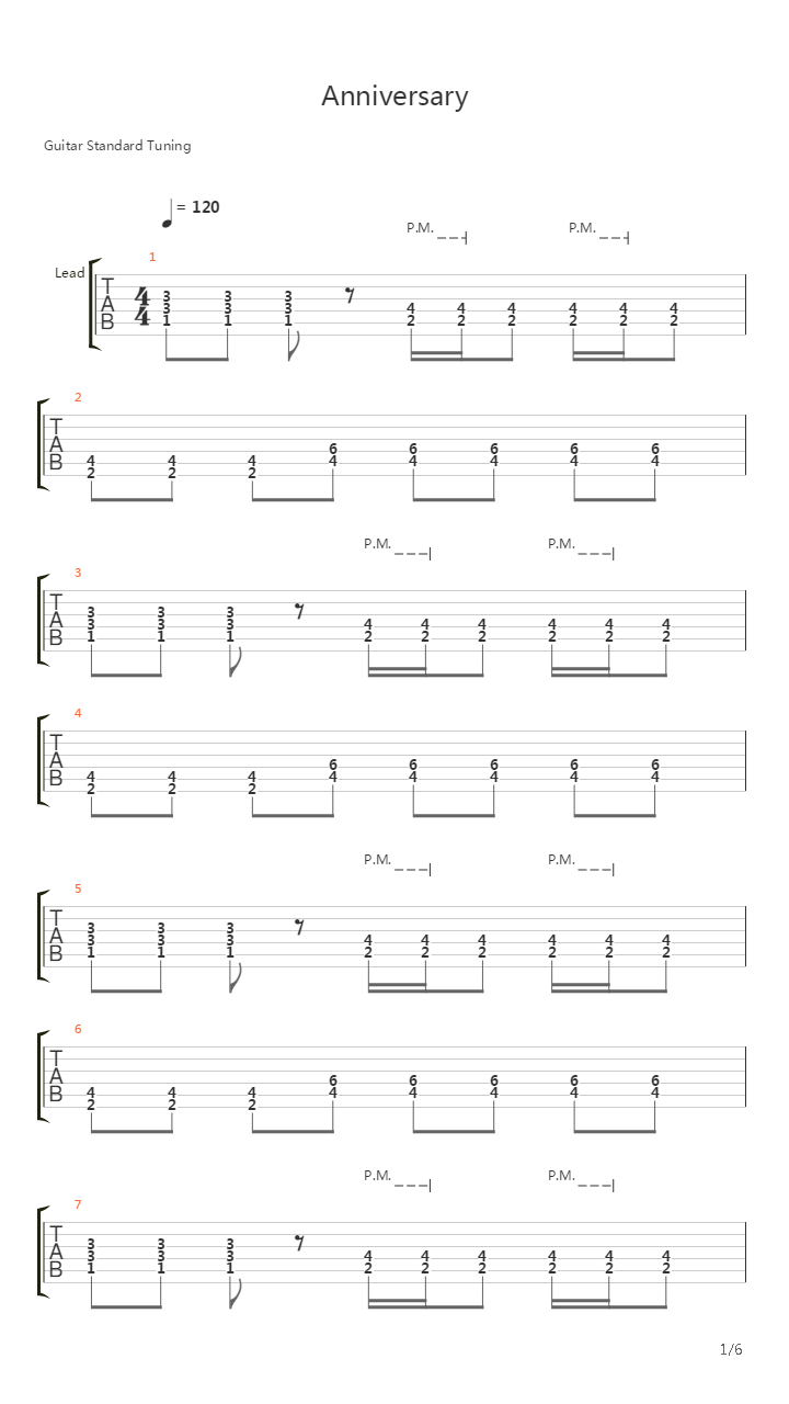 Anniversary吉他谱