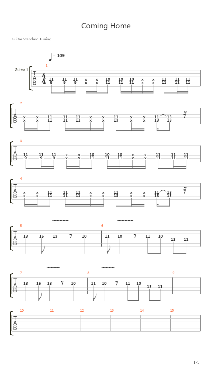 Coming Home吉他谱
