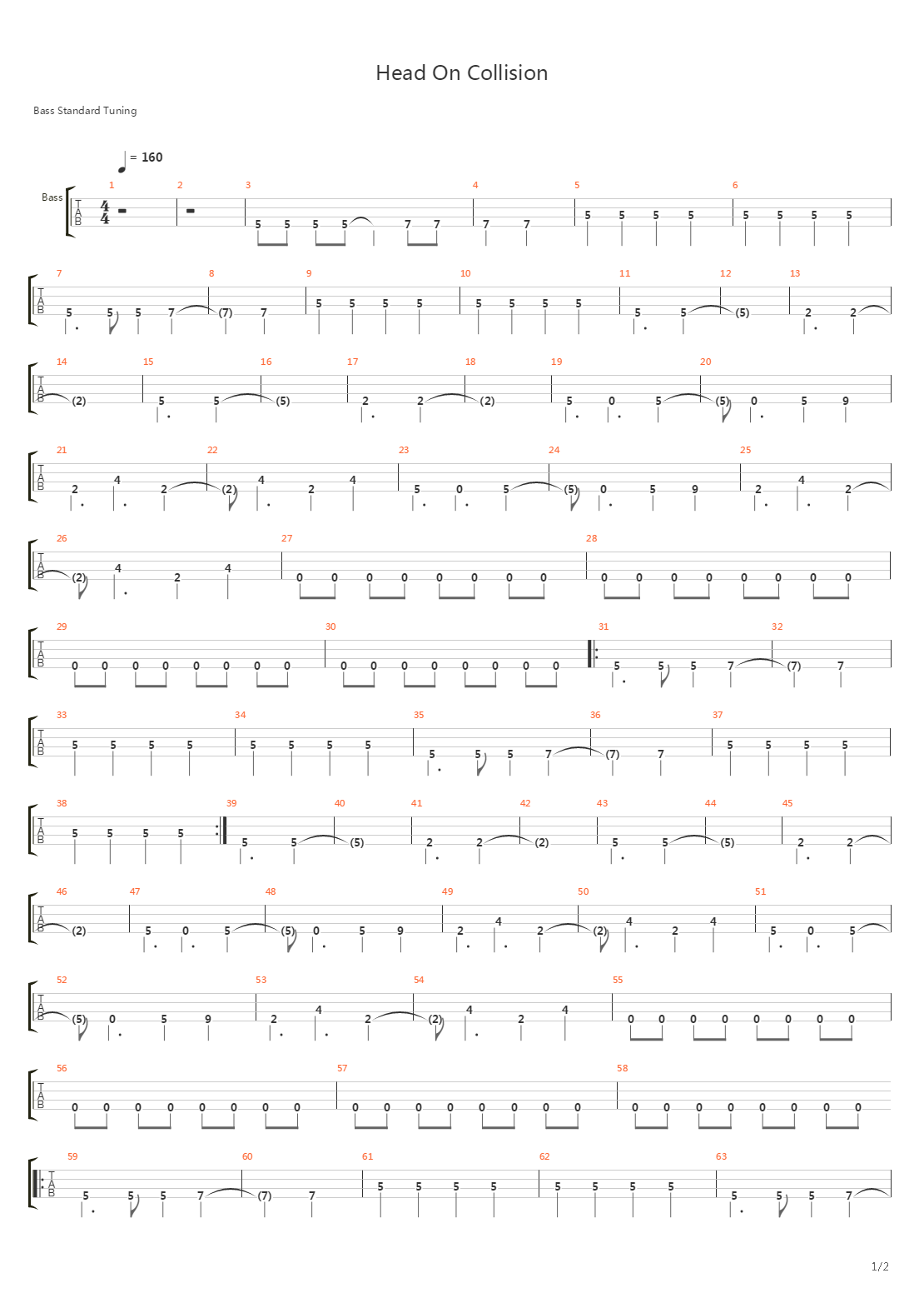 Head On Collision吉他谱