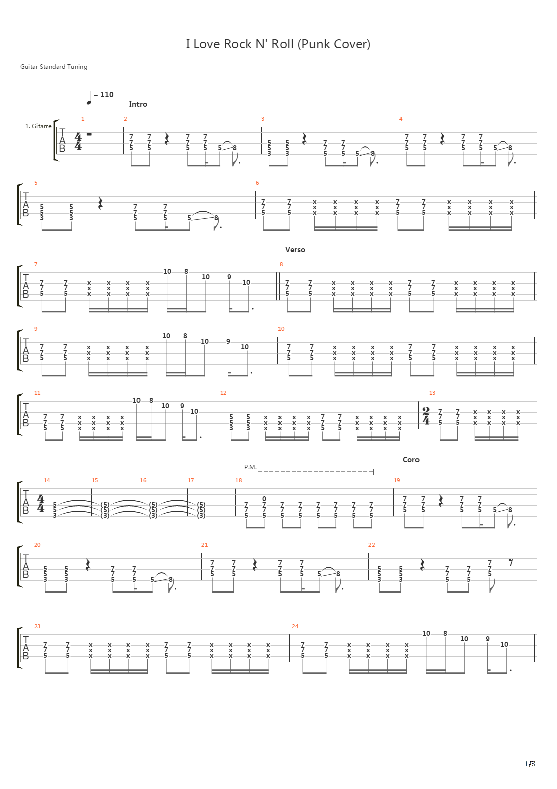 I Love Rock N Roll吉他谱