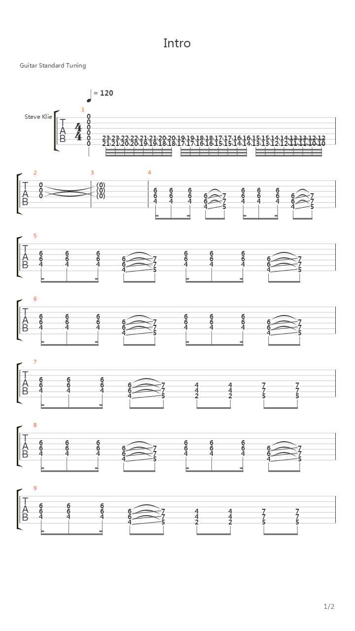 Intro吉他谱