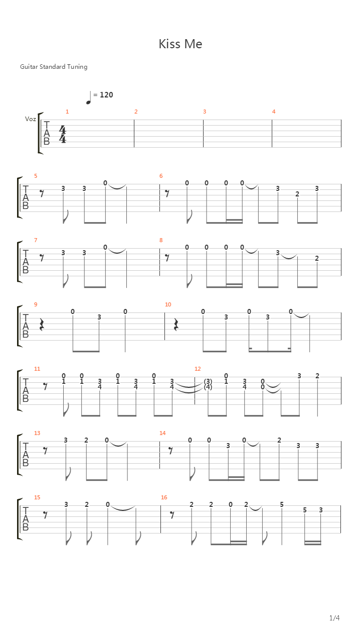 Kiss Me吉他谱