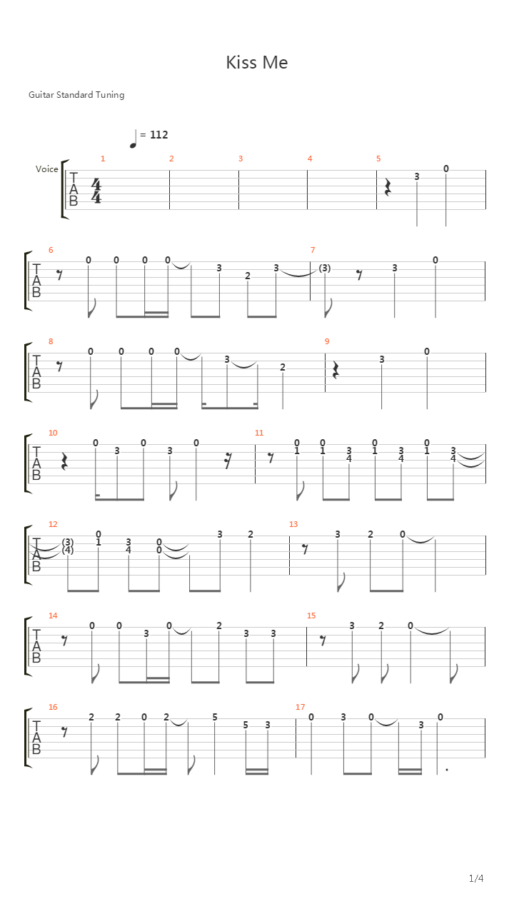 Kiss Me吉他谱