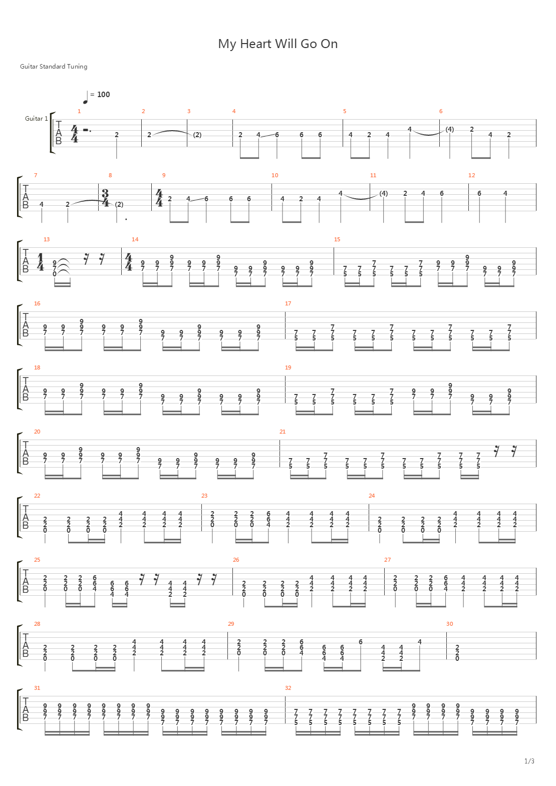My Heart Will Go On吉他谱