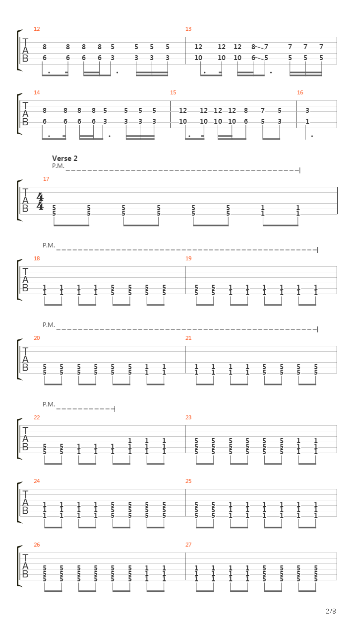 Over The Head Below The Knees吉他谱