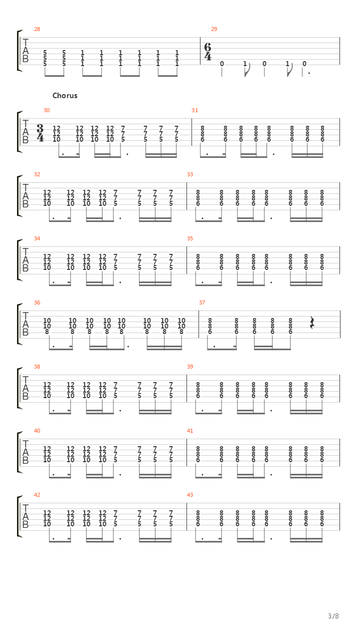 Over The Head Below The Knees吉他谱