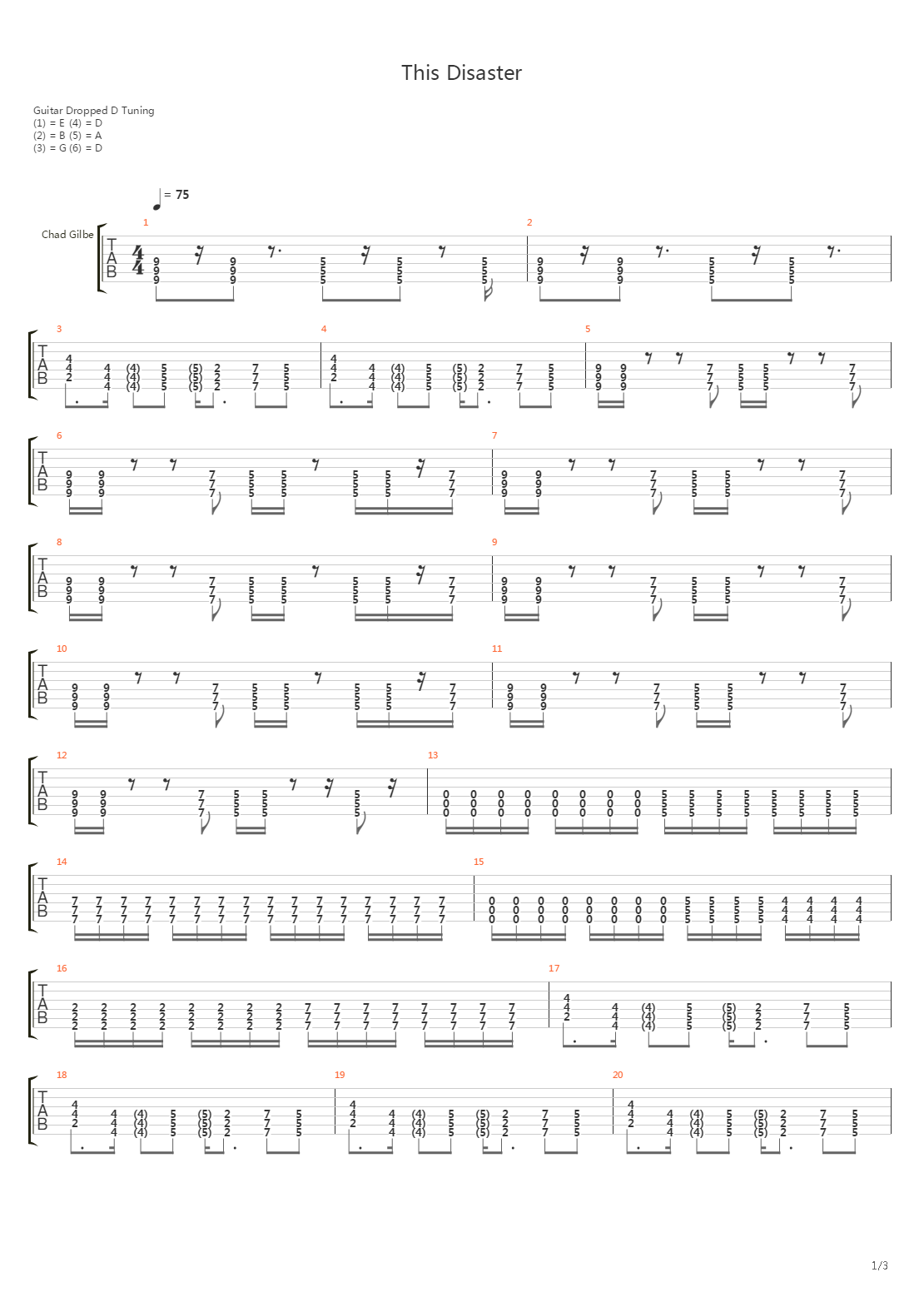 This Disaster吉他谱