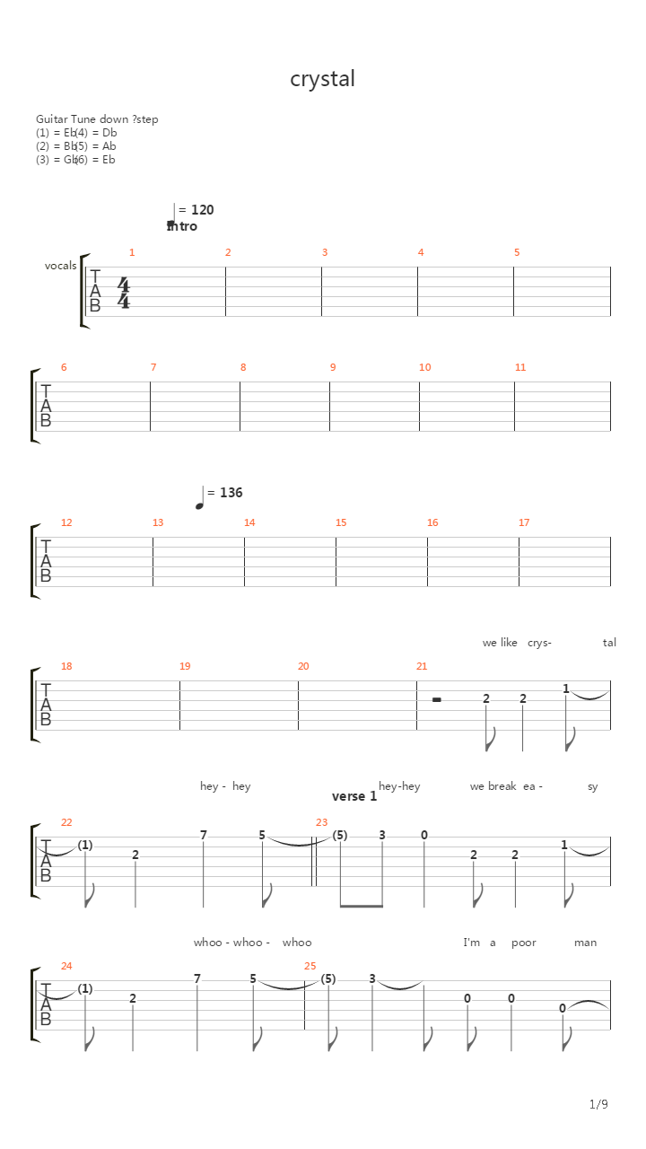 Crystal吉他谱