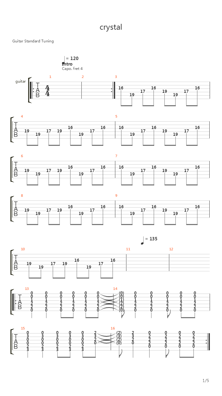 Crystal吉他谱