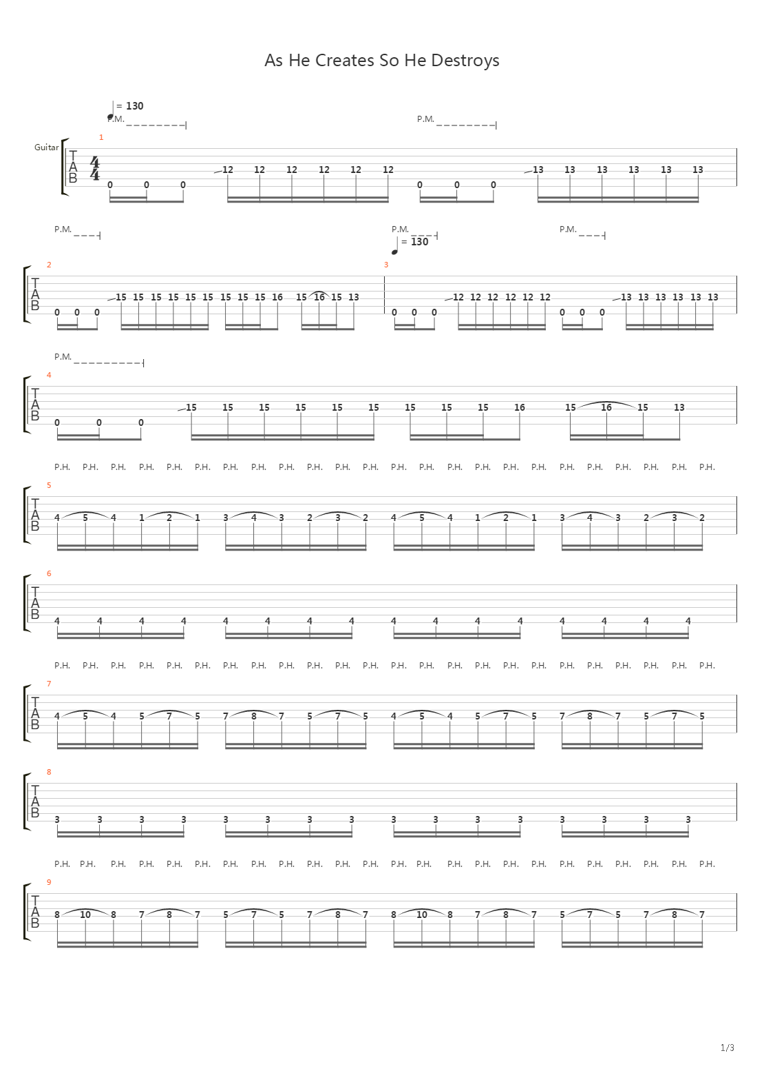 As He Creates So He Destroys吉他谱