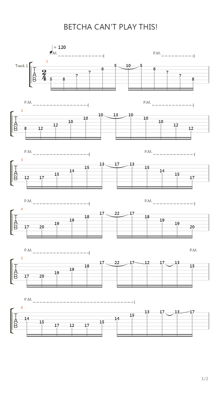 Betcha Cant Play This Karl Sanders吉他谱