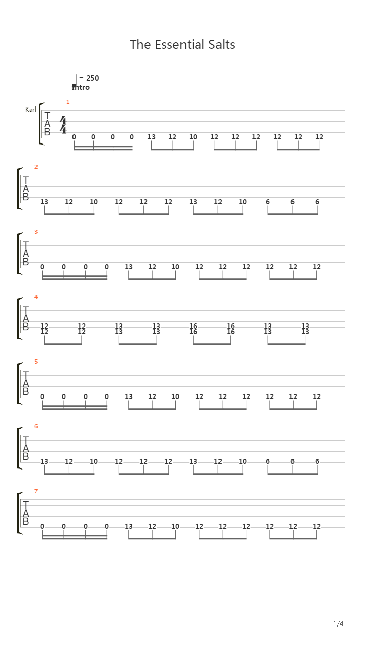 Essential Salts吉他谱