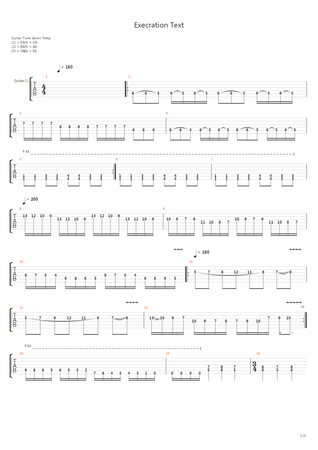 Execration Text吉他谱