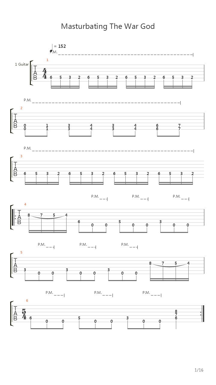 Masturbating The War God吉他谱