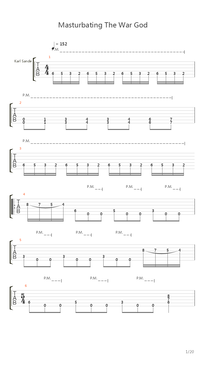 Masturbating The War God吉他谱