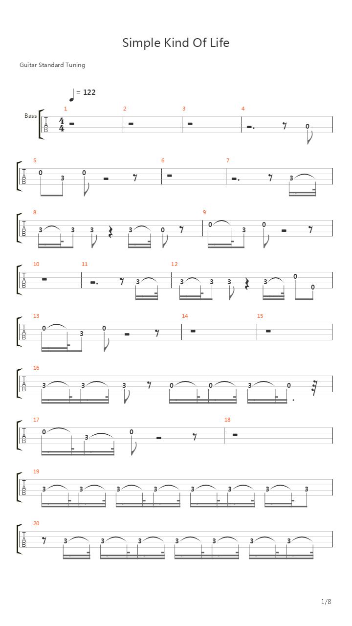 Simple Kind Of Life吉他谱